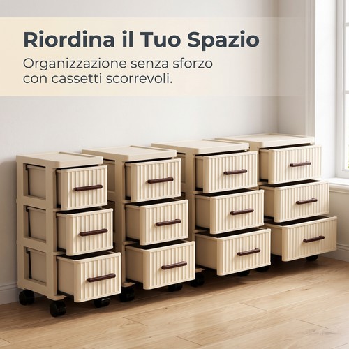 Cassettiera plastica con - cassettiera,