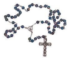 Rosario Vetro di Murano Blu Striato – Eleganza Made in Italy