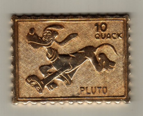 Francobollo metallico pluto - francobollo,