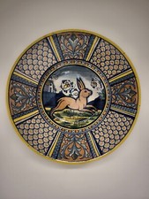 Piatto antico ceramica maiolica Deruta primi anni del 900 da 33 cm. Perfetto