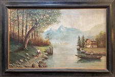 Olio tavola paesaggio - su, tavola,
