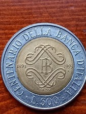 500 Lire bimetallica