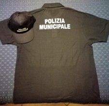 AGENTE POLIZIA LOCALE MUNICIPALE POLO XXL + BERRETTO + DISTINTIVO CAPPELLO COTON