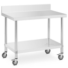 Tavolo inox con ruote