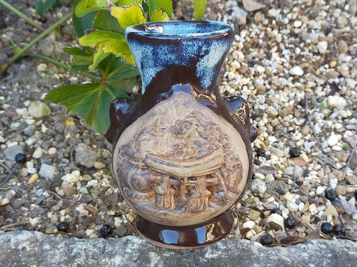 Vaso intagliato tobe ware - vaso,