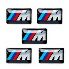 5x ADESIVO STEMMA BMW M POWER SERIE 1 2 3 4 5 6 7 Z X LOGO CERCHI IN LEGA(19x11)
