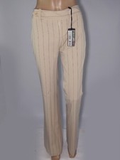 Extyn Pantalone Donna 40 W26 Eu36 S Small Beige Gessato Made Italy Zampa Righe