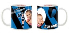 Tazza Mug Atalanta Personalizzabile con nome logo ecc cuore nero azzurro Cuore c