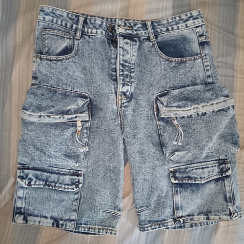 Bermuda jeans con tasconi - bermuda,