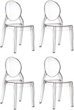 Set di 4 sedie trasparenti in