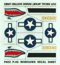 CURTISS P-40N 40 N WARHAWK 1/72 DECALS DA KIT MONOGRAM VINTAGE - 69x63mm ca.