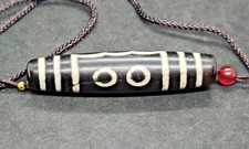 Ciondolo perline di agata tibetana antica Dzi Tibet artigianato cinese