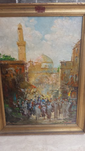 Rovello olio tela piazza - su,