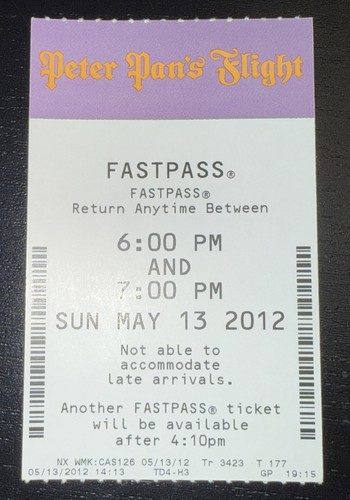 Disney world paper fastpass - disney,