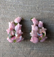 West Germany Orecchini Vintage Fiori Rose