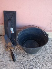 KIT MURATORE 3 ATTREZZI FRATTONE MODELLO AMERICANO CAZZUOLA SECCHIO NERO