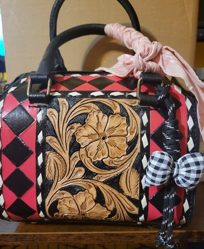 Borsa mano pelle stampata - borsa,
