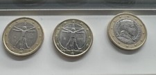 ⭐️??Lotto 3 Monete Da 1€ Circolate- Italia  2007-2010+??1€ Lettonia 2014⭐️