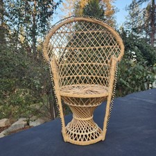 Sedia vintage in rattan con