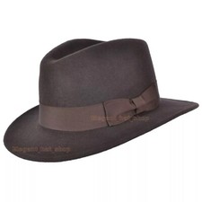 Vintage Indiana Jones Fedora - Cappello in feltro di lana 100% schiacciabile