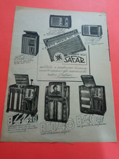 PUBBLICITA' 1940 RADIO TELEVISORE SAFAR PREMIO DEL DUCE 6 MODELLI 543-RTD40 744