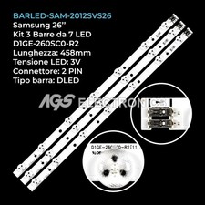 KIT 3 BARRE STRIP 7 LED TV