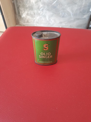 Antica latta olio singer - di,