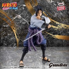 Naruto Shippuden Figure Sasuke Uchiha 24 cm pvc Grandista Banpresto Originale