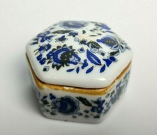 SCATOLA PORTAGIOIE ANTICA BOX PORTA PASTICCHE PORCELLANA CERAMICA SOPRAMMOBILE