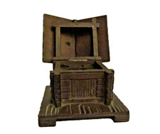 VECCHIO CALAMAIO BAITA IN LEGNO, porta inchiostro, metà XX Secolo