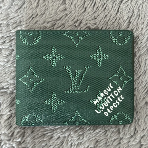 Green monogram coated canvas - green,