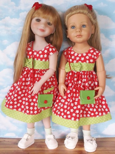Set pezzi abito rosso fiore - 4,