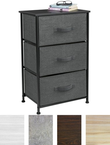 Sorbus nightstand 3 drawers - nightstand,