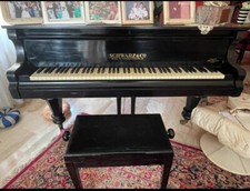 Panca per pianoforte nero lucido deluxe velluto e legno massello 52 X 30