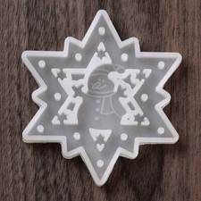 1pz stampo in silicone per resina fai da te forma stella pupazzo di neve 85x77mm
