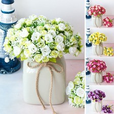 Bouquet di Fiori Artificiali Chic con 21 Rose su 7 Steli per Decorazione Elegante