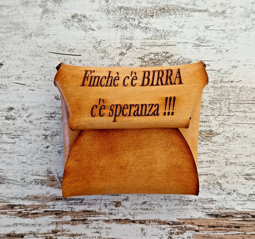 Portamonete cuoio artigianale - cuoio,