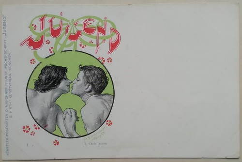 Cartolina jugend liberty - jugend, bacio