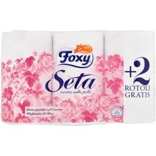 CARTA IGIENICA FOXY SETA DELICATA 2 VELI PROFUMATA AL TALCO MODELLO 4 PIÙ 2 - 1X