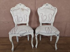 COPPIA POLTRONCINE LACCATE IN BIANCO INTEGRE E ORIGINALI EPOCA 900'