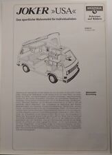 VW Volkswagen T3 Bus Westfalia "Joker USA" depliant 1983