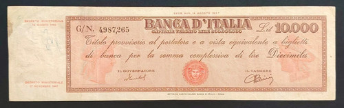 10000 lire titolo - 10000,