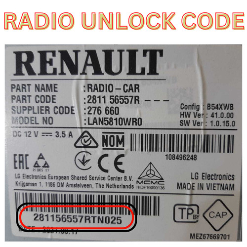 Sblocco codice radio - sblocco, renault