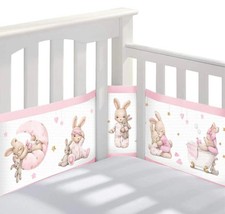 Bizcasa Paracolpi Lettino,2 Pezzi Paraurti in Rete Traspirante