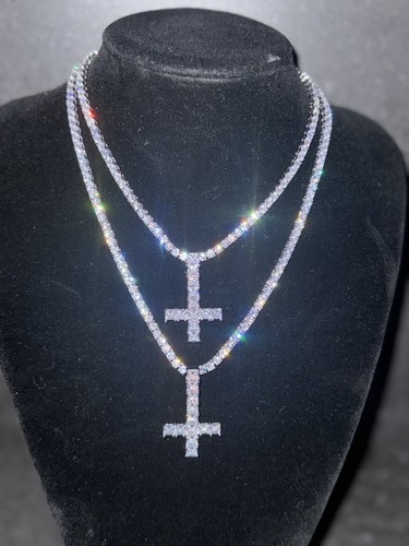 Collana catena croce capovolta