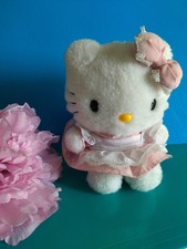 "SANRIO" peluche HELLO KITTY , 1976, colore bianco e rosa, h.15 cm