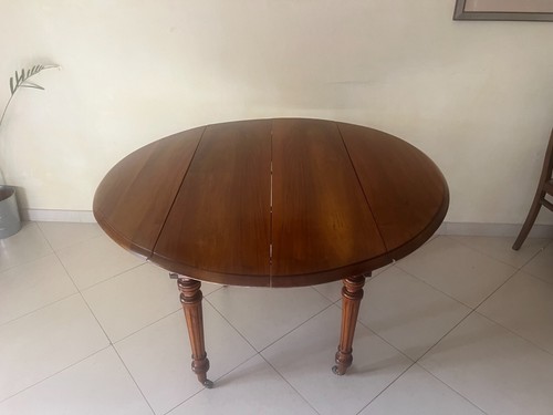 Tavolo antico legno tondo - tavolo,