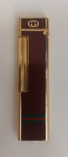 Accendino Gucci Lighter vintage, marchio GG, bordeaux, verde, oro 