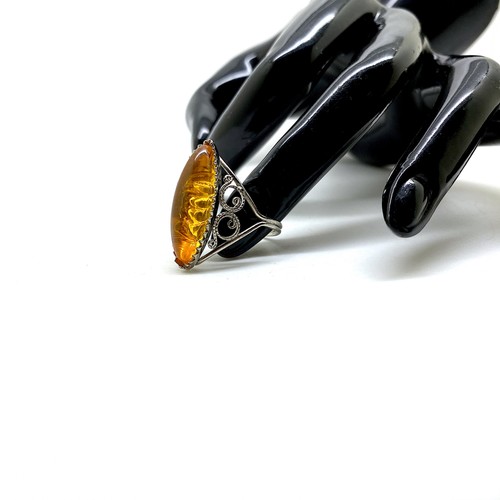 Anello ambra fatto mano - anello,