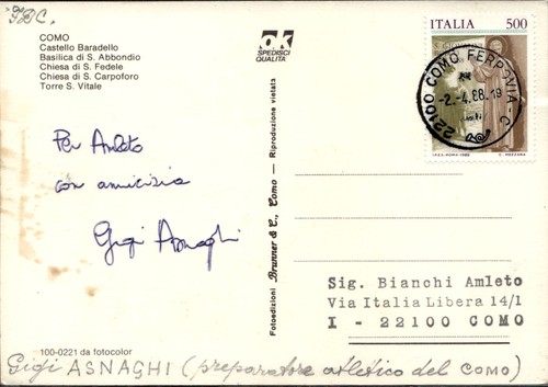 Cartolina con autografo - cartolina,